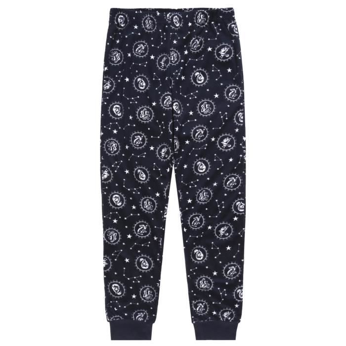 Harry Potter Pyjama velours manches longues fille blanc et bleu marine marine Cdiscount Pret a Porter
