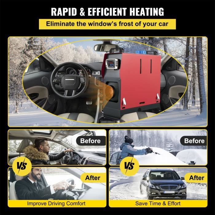 12V 2KW Chauffage Diesel - VEVOR - Chauffage d'Air Heater LCD avec