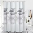 180*200cm - Rideau de douche universel lavable pour salle de bain moderne et imperméable à imprimé pierre-3