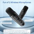 Enceinte Karaoké Bluetooth portable-Machine Karaoké avec 2 microphones sans fil et lumières dynamiques-pour adultes et enfants-3