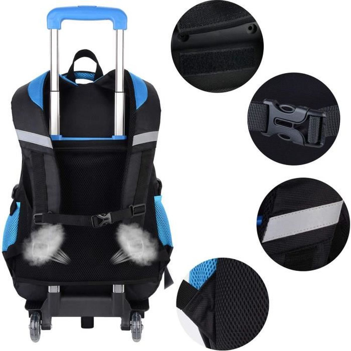Fanspack Sac a roulette garcon en nylon 2019 Nouveau Sac roulette enfant Cartable gar/çon Sac ecole garcon Cartable a roulettes gar/çon