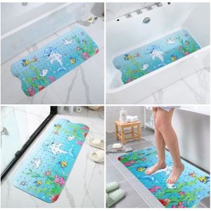 Yolife Tapis De Bain Antidérapant Bébé – Motif Canard & Créatures Océan Mignon, Ventouses Ultra-Fortes, Massage Bulles – 39 X 69 Cm – Sécurité & Fun Pour Tout-Petits