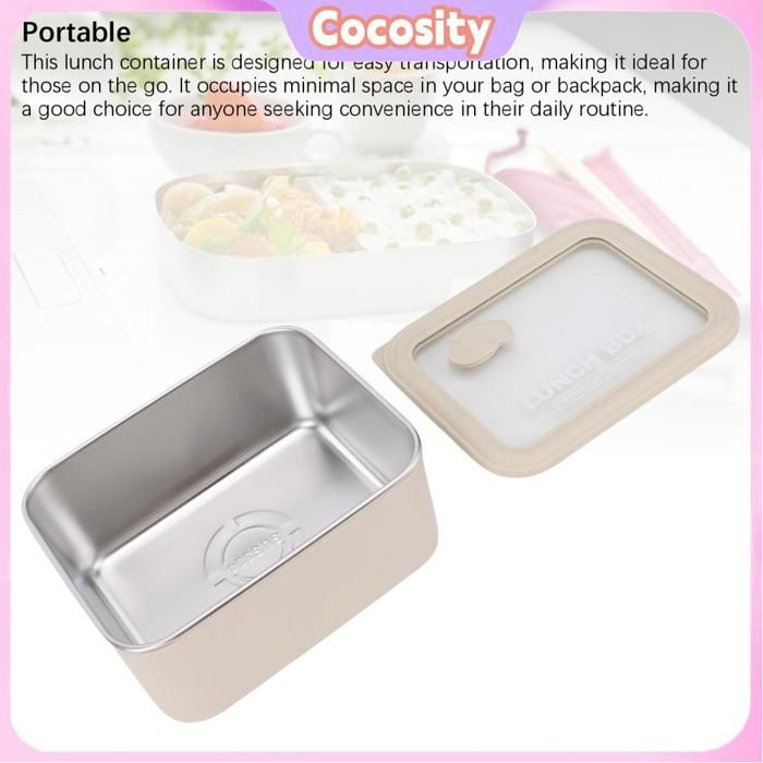 Boîte Repas Isotherme Acier Inoxydable 3 Compartiments + Cuillère & Baguettes – Micro-ondable, Anti-Fuite, Idéale Pour Travail, Pique-Nique & Randonnée