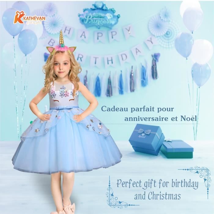 Kathévan Déguisement Princesse Robe Licorne Déguisement Halloween Costume  Carnaval Cosplay Cadeau Noël Anniversaire Fille - Cdiscount Jeux - Jouets