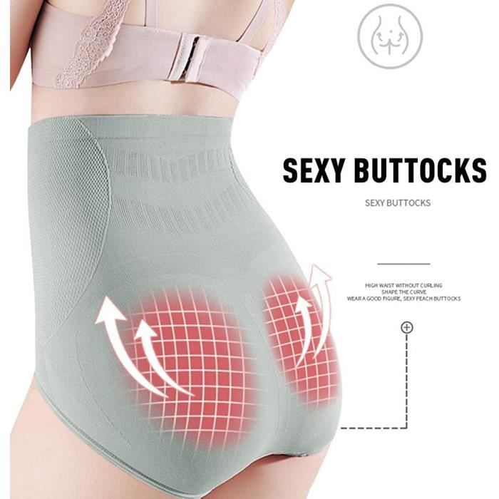 Short Gainant Femme Auto-chauffant Fibre Titane - Taille Haute - Contrôle Ventre - Sans Coutures - Lavable Machine