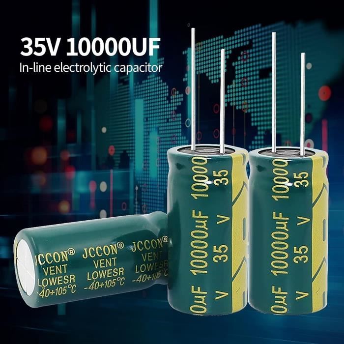 35V 10000UF Condensatori Elettrolitici In Alluminio, 5 Pezzi Condensatore Elettrolitico In Alluminio 18 * 35mm, Plug-In Electrolytic Capacitor Condensatore Elettrolitico Ad Alta Frequenza