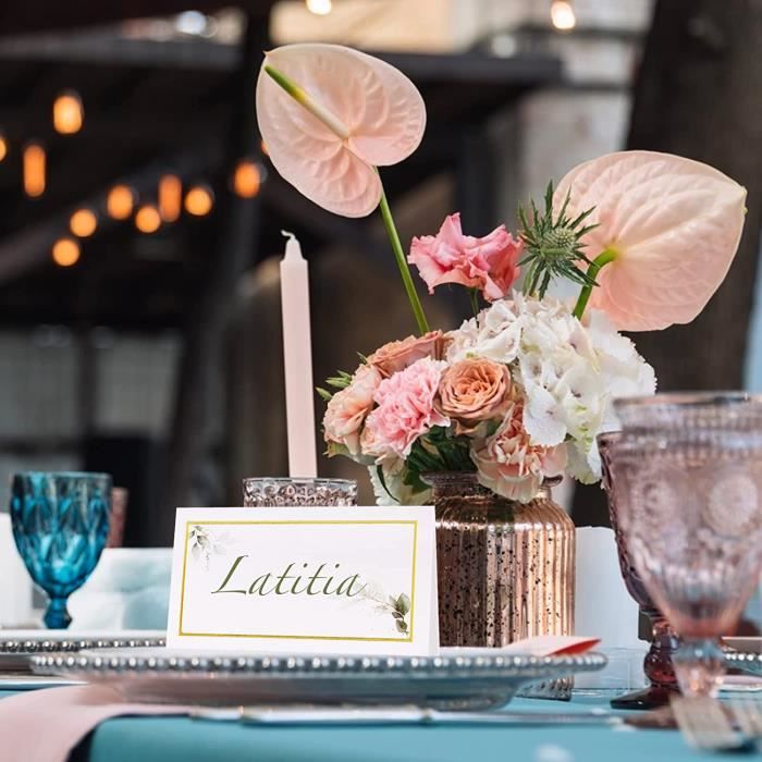 étiquettes Siège Vierges DIY CREATCABIN 50 Marque Places à Fleurs Cartes De Nom De Table étiquettes Siège Mariage DIY