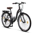 Licorne Bike Stella Premium City Bike 24,26 et 28 pouces – Vélo hollandais, Garçon [26, Noir]-0