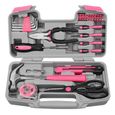 Kit d'outils Pince rose Tournevis Bits BITS Ruban à mesurer Universal Tool à main pour Home Diy Femmes Mesdames 39pcs-0