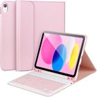 1...LIKE NO OTHER Français Étui avec clavier pour iPad 11/10e génération (A16 2025 11 pouces/10e génération 2022 10,9 pouces) - rose
