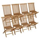 HAPPY GARDEN Lot de 8 chaises de jardin en teck LOMBOK