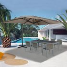 IDMARKET ID MARKET - Parasol déporté 360 CALVI taupe 3x4 M avec housse