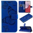 NOBRAND Pour Samsung Galaxy A14 5G Housse Etui en PU Cuir Housse Téléphone de Pochette Papillon Bleu - YSEOSKL