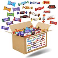 BOX GOURMANDE - Méga Assortiment de  Mini-Chocolats emballés individuellement: Célébrations, Kinder, Milka, Daim, Toblerone