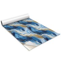 Papier Peint Adhésif Meubles Mur Décoration - Decormat - Blue waves abstraction 100 x 50 cm Film Adhésif pour Meubles