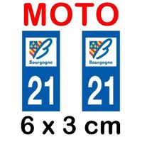 Autocollant plaque immatriculation moto dpt 21 Côte d'Or