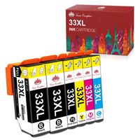 Cartouches d'encre compatibles pour EPSON 33XL - TONER KINGDOM - Pack de 6 - Multi-couleurs