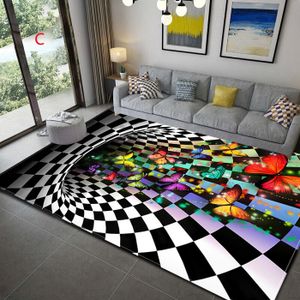 TAPIS tapis enfant tapis de chambre tapis couloir tapis cuisine Tapis d'illusion de Vortex 3D,moquette de sol pour- 80x120cm 23x47 inch-Q