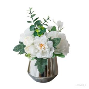FAUSSES FLEURS ARTIFICIELLES Avec Vase, Pics Floraux Artificiels, Vase