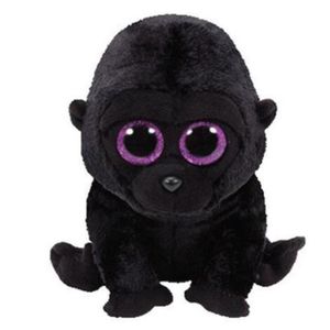 PELUCHE Gorille Georges - Ty Beanie – poupée en peluche pour enfants, 15CM, Avec de grands yeux pailletés, En forme d