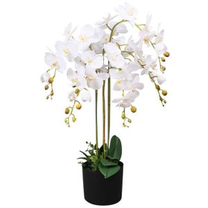 FLEUR ARTIFICIELLE P38  Plante artificielle avec pot Orchidee 75 cm Blanc