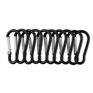 Lot de 10 Outdoor Saxx/®/ Lot de 10/ en Aluminium pour Fixation de mat/ériel du Sac /à Dos cano/ë / Mini /à vis Mousqueton Ceinture 4,8/ cm Noir Tente