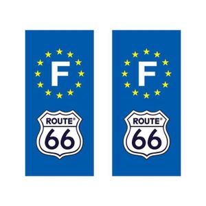 DÉCORATION VÉHICULE Sticker pour plaque d'immatriculation - Route 66
