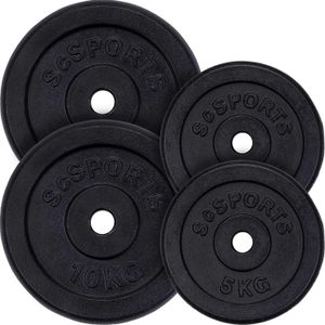 Set D'haltères ScSPORTS® 30 Kg – Haltères Longues Pour Musculation – Neuf