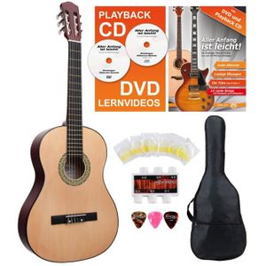 Pack Guitare Classique 4/4 (Adulte) + 9 Accessoires + Cour Vidéo et CD  (Noir) : : Instruments de musique et Sono