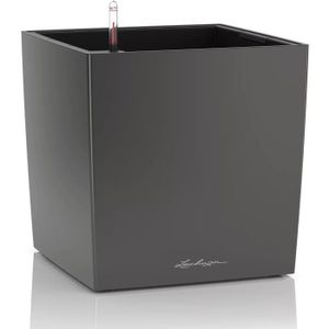 POT DE FLEUR Pot de fleur LECHUZA Cube Premium 50 - kit complet, anthracite métallisé