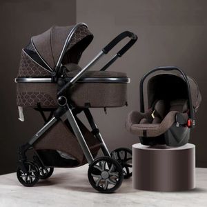 POUSSETTE  Poussette 3 en 1 Bébé Combinée Siège-Auto Nacelle Haute Réversible Réglable Trio Yoyo Canne Roues increvables Haute Qualité