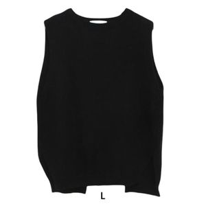 GILET - CARDIGAN Débardeur,Gilet en tricot pour femmes,pull sans manches,Portable,réutilisable,lavable,de remplacement,couleur unie- Black L[F95]