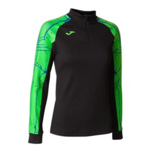 MAILLOT DE RUNNING Sweatshirt femme Joma Elite IX - noir et vert fluo - manches longues - running et fitness