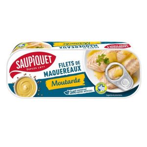 SARDINES MAQUEREAUX SAUPIQUET - Filets Maquereaux Moutarde 169G - Lot 