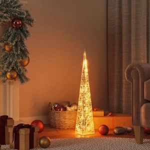 VOILE D'OMBRAGE vidaXL Cônes lumineux de Noël 30 LED blanc chaud 60 cm acrylique 356282