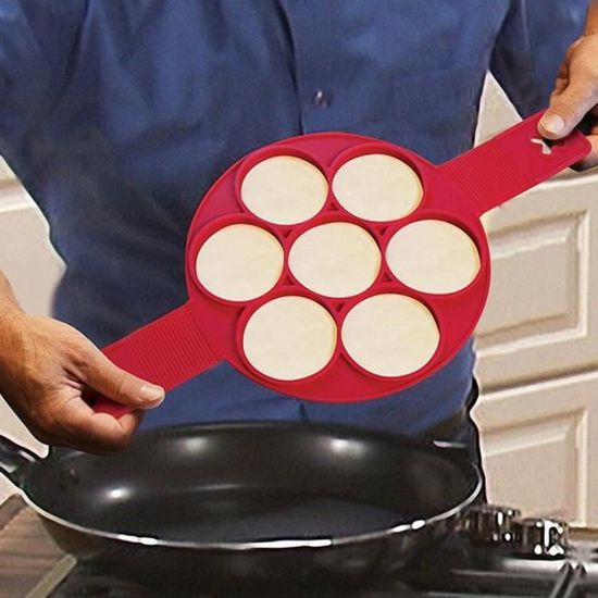 2pcs Moule Silicone Pancake Omelettes Crêpe Poêle Noël Plat Ronde Cuisson Pancake Cuisine