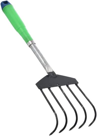CIYODO Râteau à Palourdes et Ramasse-Coquillages de Plage, Outil à Main en Métal Manche Court Ergonomique, Griffes Acérées pour Creuser Sable et Sol, Accessoire Indispensable pour Pêche