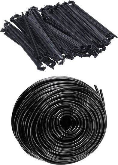 Lot De 50 Supports Pour Tuyau D'arrosage Goutte à Goutte - Piquets Noirs Universels Pour Tuyaux De 4 à 7 Mm, Potager Et Jardinières