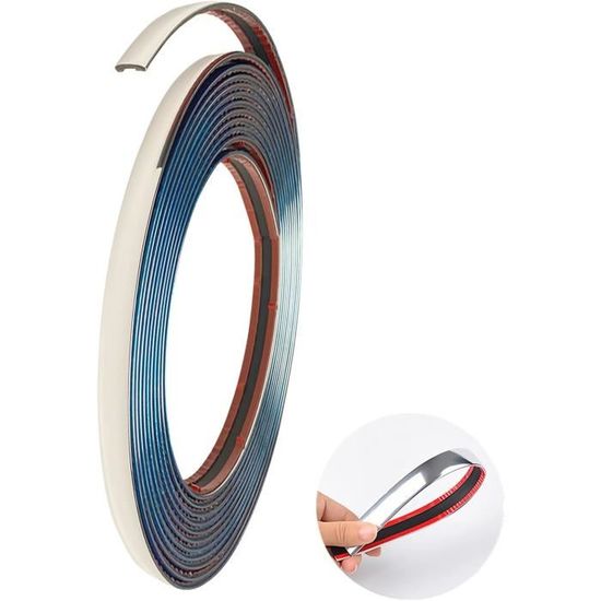 Bande Chrome Décorative Pour Voiture - 30mm X 5m, Adhésif, Protection Bords De Portières Et Carrosserie