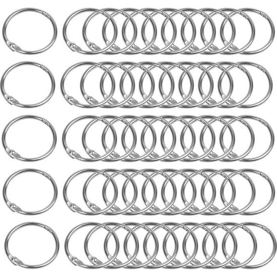Lot De 20 Anneaux De Reliure Métal 30 Mm Argentés - Pour Scrapbooking, Albums, Carnets, Porte-clés, Organisation