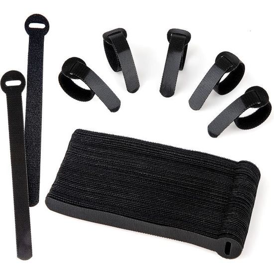 6 Sangles Auto-agrippantes Organisateur Câbles - 33x3,8 Cm, Réglables, Pour Rangement Fils, Tuyaux, Outils
