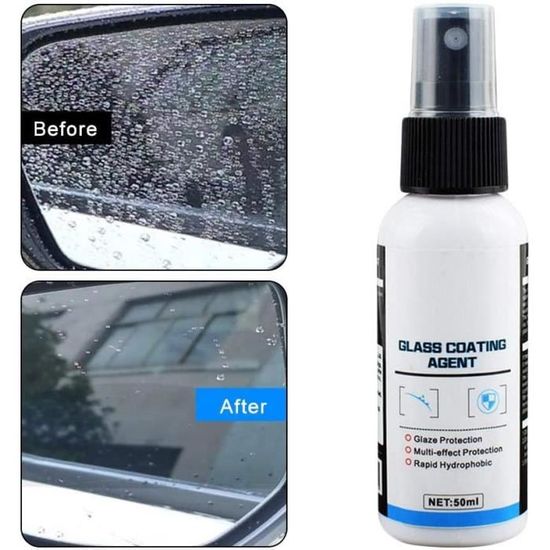Agent de revêtement de verre automobile, Spray anti-buée hydrophobe pour  voiture, Le revêtement de pluie de véhicule de 60 ml - Cdiscount Auto