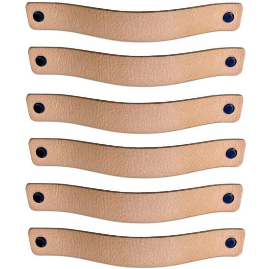 Brute Strength - Poignu00e9es En Cuir - Noir - 6 Piu00e8ces - 16,5 X 2,5 Cm - Comprend 3 Couleurs De Vis