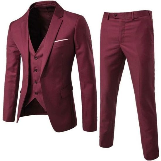 Hommes Slim Fit Rouge Blazer Veste Pour Mariage, Burundi