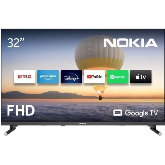 NOKIA 32" (81 cm) LED FHD Smart Téléviseur -Google TV -(DVB-C/S2/T2, Netflix, Prime Video, Disney+) - FN32GE320 -2023