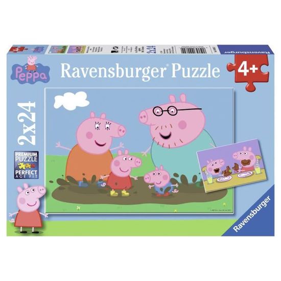 Ravensburger - 09082 - Puzzle Enfant Classique - La Vie De Famille - Peppa Pig - 2 X 24 Pièces