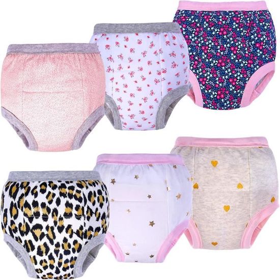 FLYISH DIRECT Culottes D'Apprentissage Propreté Garçons Filles - 4 Paires Coton 100% Imperméables Lavables 4 Ans Pourpre Et Dino