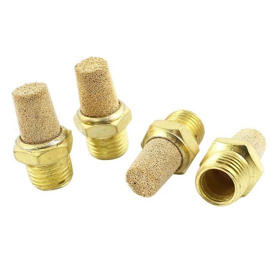 Sourcing Map Filtre Silencieux Pneumatique - Lot De 10 - Filetage Mâle 1/8 PT - Laiton - Réducteur De Bruit Pour Systèmes Air Comprimé