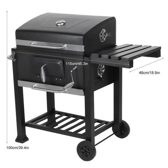 100x115x48cm Barbecue à Charbon Grill - Acier HB021