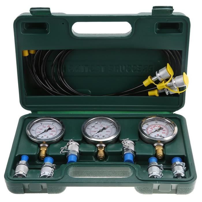 Kit de test de pression hydraulique pour pelle hydraulique avec couplage de point d’essai et manomètre-CHE